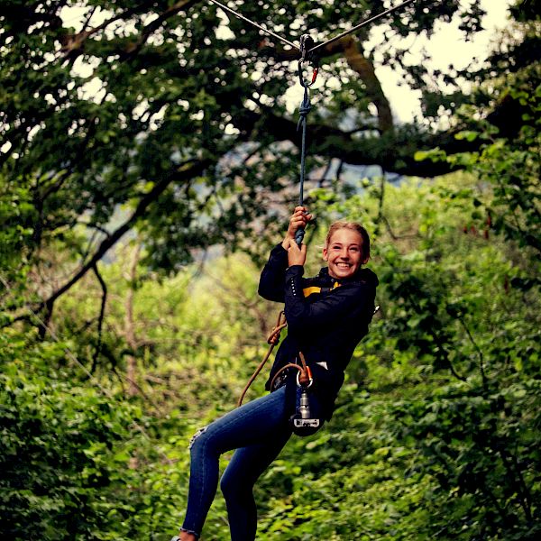 ISSFT student on a flying fox activity