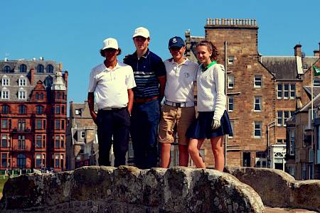 ISSFT St Andrew Summer Course students on old course bridge