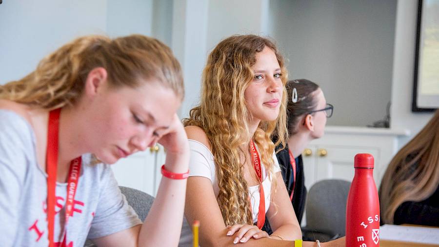 teenage girl in the class room of academic summer program at oxford