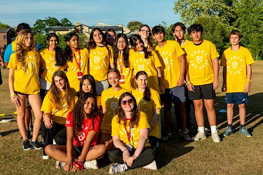 A group of teenagers enjoying ISSFT’s evening entertainment sports session, combining fun, teamwork, and outdoor activity.