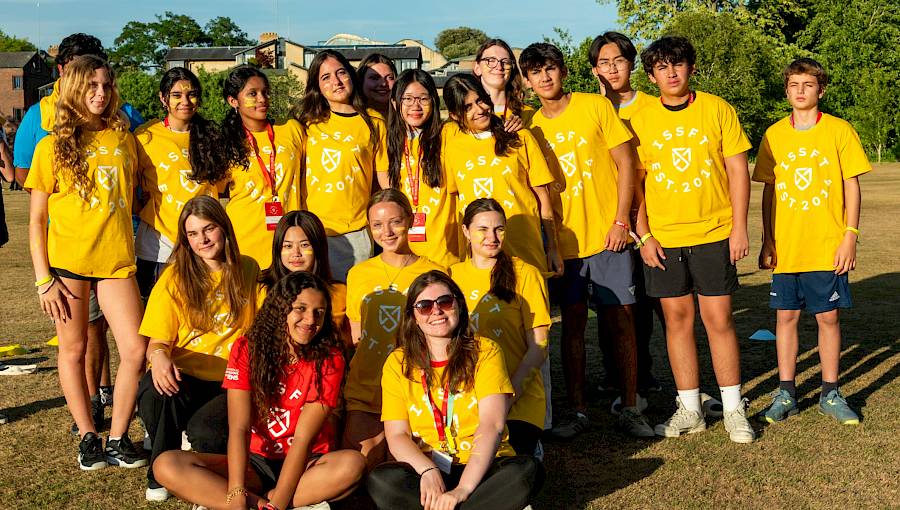 A group of teenagers enjoying ISSFT’s evening entertainment sports session, combining fun, teamwork, and outdoor activity.