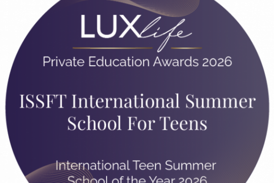 Award-winning ISSFT named Summer School of the Year 2026 by LUXlife Magazine. Discover a world-class summer experience for teens.