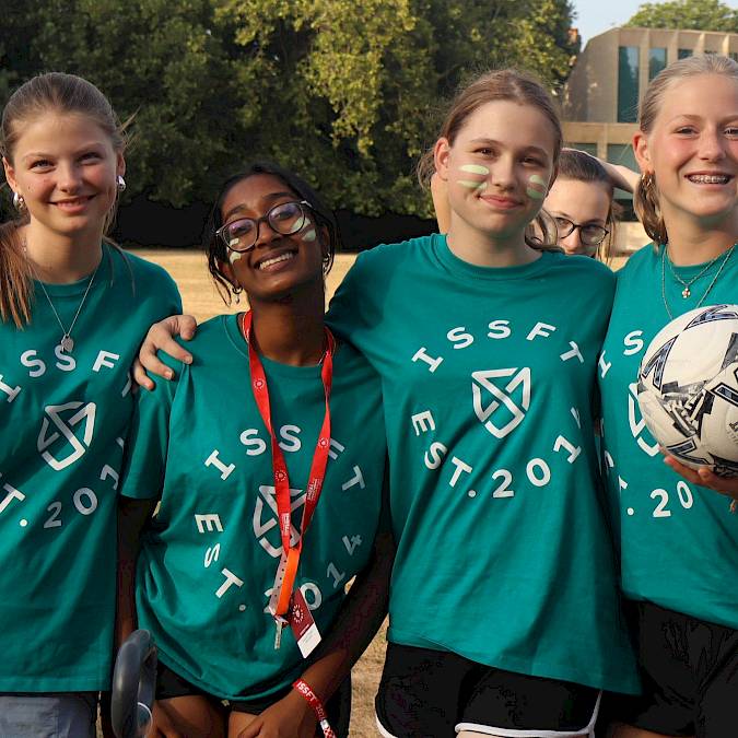 4 issft summer school students playing football in oxford